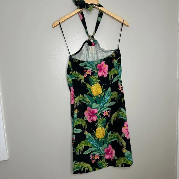 Tommy Bahama‎ Women's Silk Halter Dress Tropical Parrot Pineapple Print 4 - Picture 8 of 8